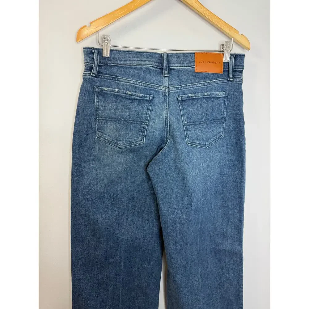 Lucky Brand Mid Rise Sweet Wide Leg Jeans Women's 8/29 Moonlit Mist Wash - Picture 8 of 12